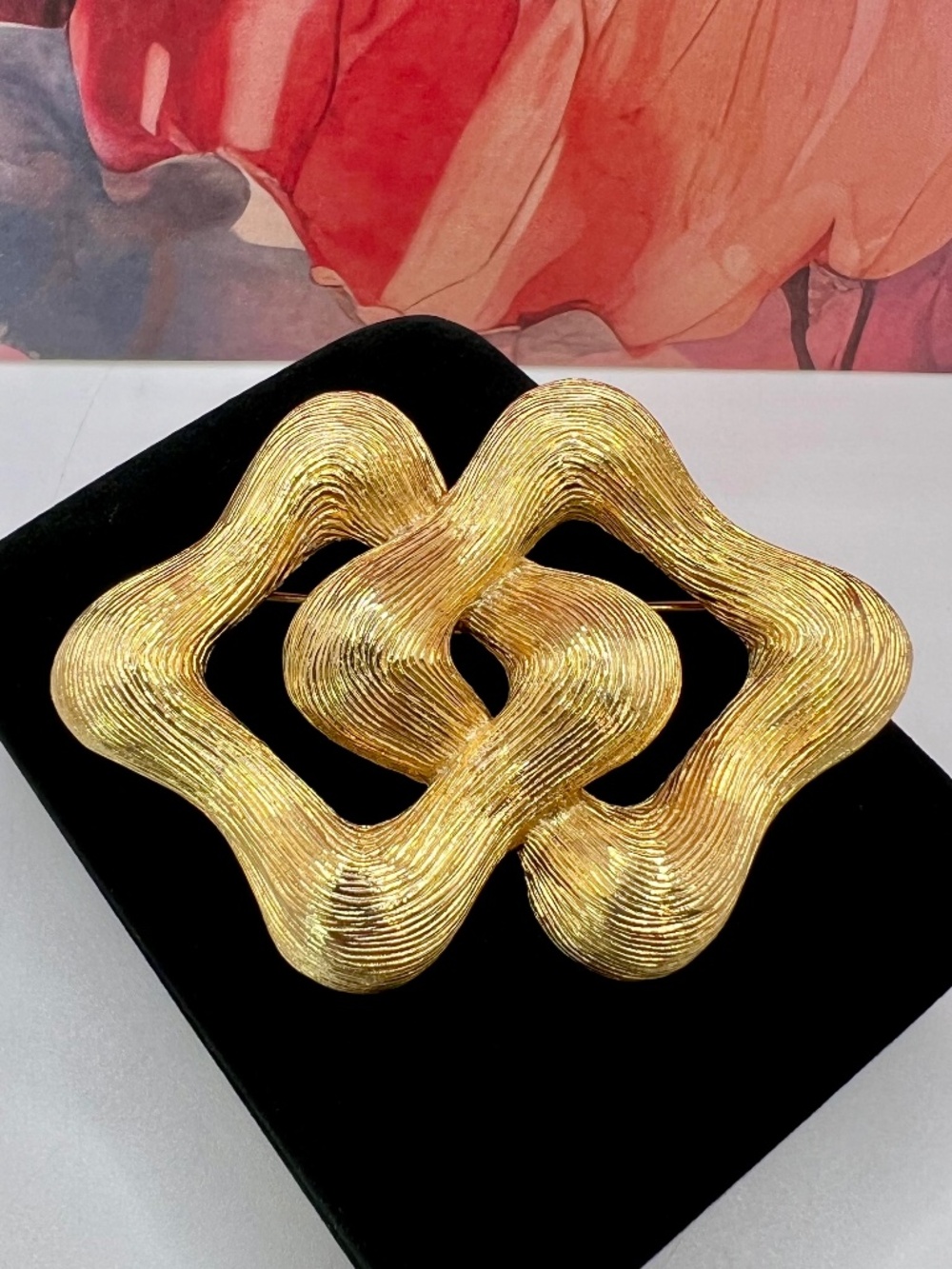 Les Bernard Intertwining Square Brooch